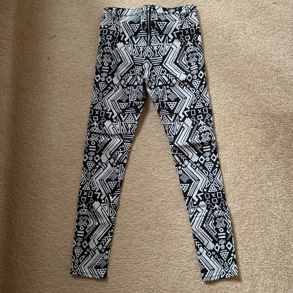 H&M multi-pattern skinny jeans